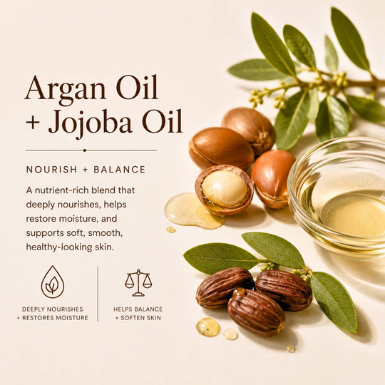 Infographic about argan and jojoba oil
