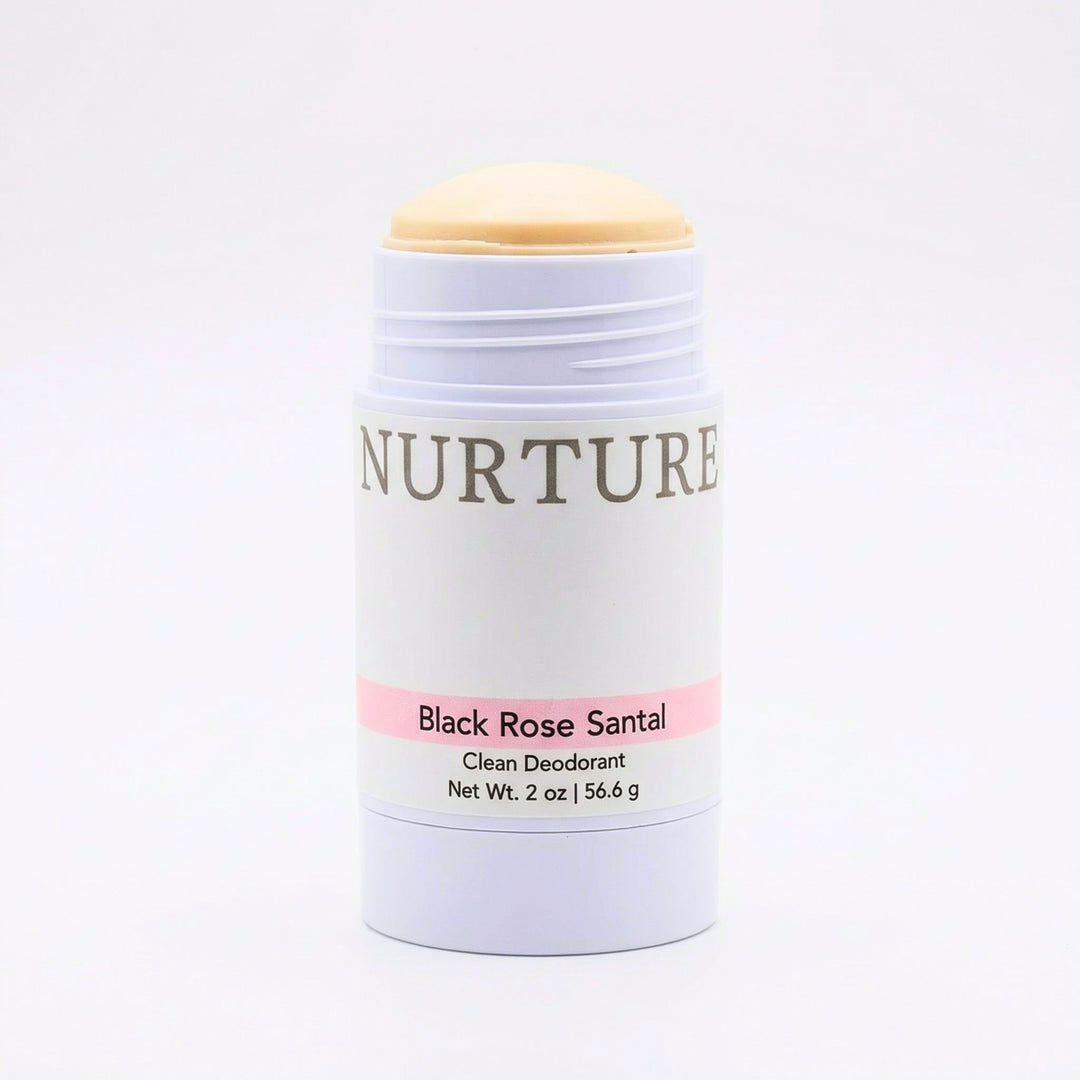 Black Rose Santal Deodorant stick on a white background
