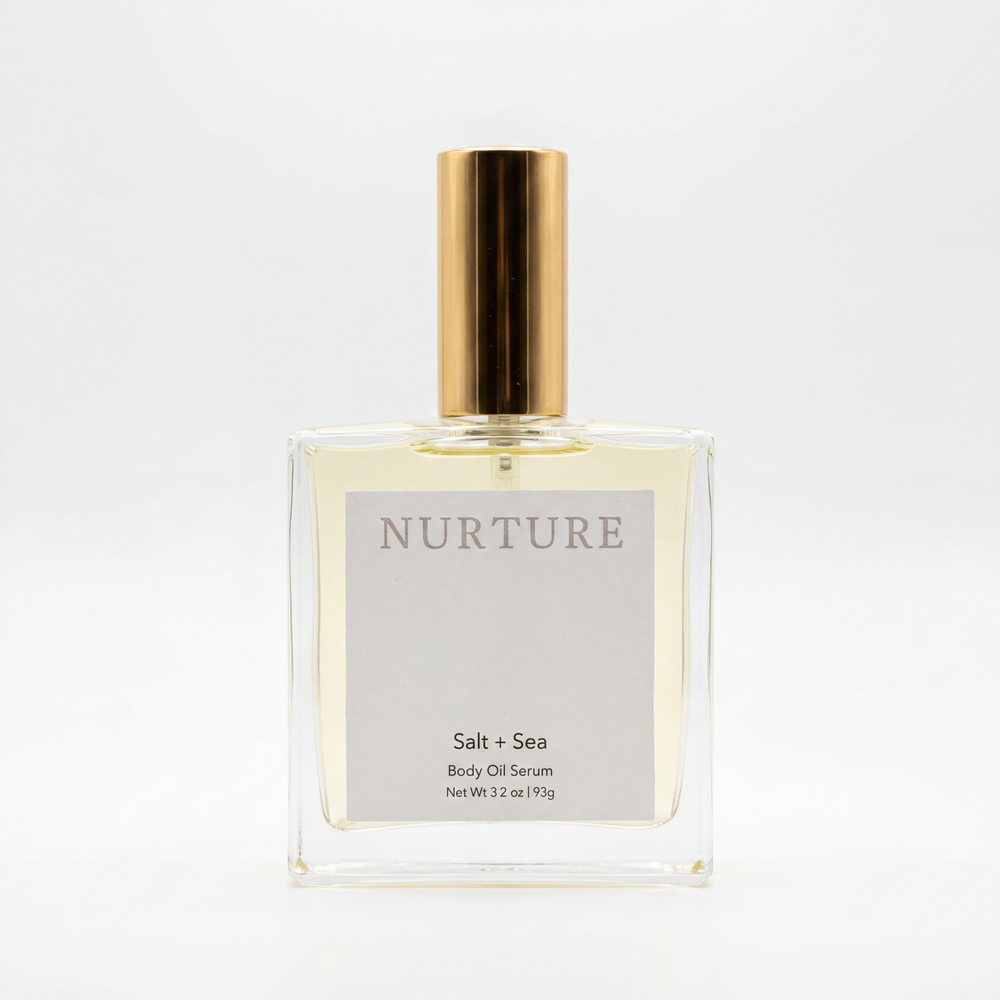 Bottle of Nurture Salt + Sea Body Oil Serum