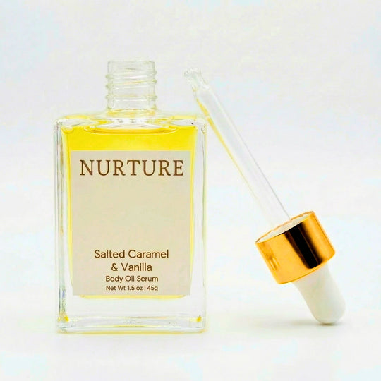 Body oil serum bottle labeled &
