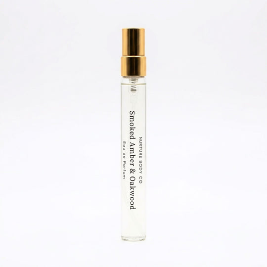 Smoked Amber &amp; Oakwood atomizer on a white background.